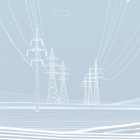 Newly installed power lines