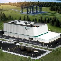 GE Vernova and Hitachi small modular reactor project site design visualization
