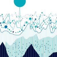 chart of blue lines and dots