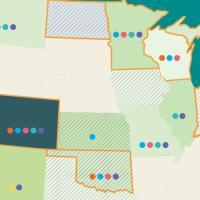 map denoting state carbon emissions targets