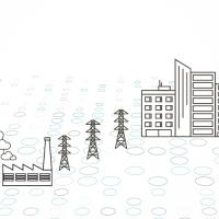 outline drawings of different size towns