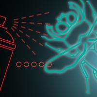 illustration of a bug and a spray can