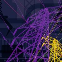 illustration of colorful transmission towers