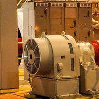Worker and turbine, Easton Utilities