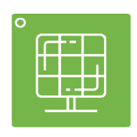 icons of a solar panle and the letters a and z