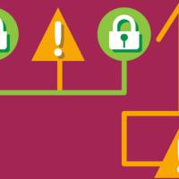 Security icons in a flow chart