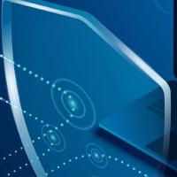 illustration of shield in front of computer screen