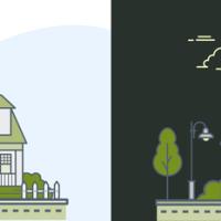 house at day and night