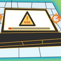 illustration of computer protecting against cyber threats