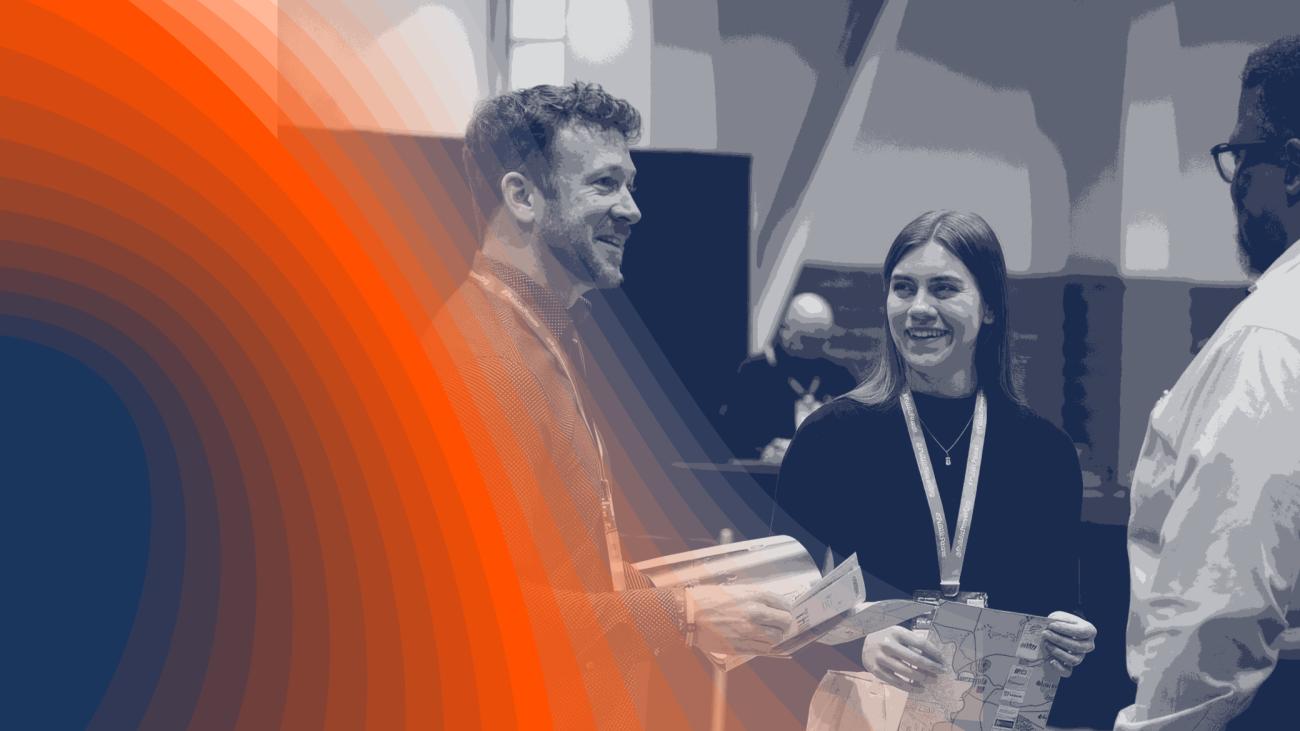 Group of people talking at an APPA conference