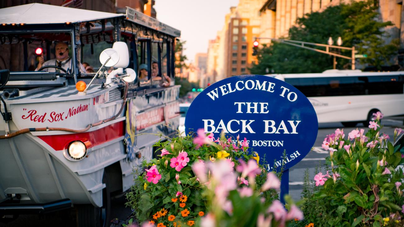 Sign that reads "Welcome to the Back Bay"