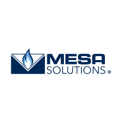 Blue flame next to Mesa Solutions