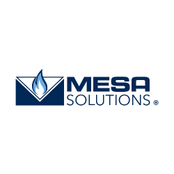 Mesa Solutions logo Blue flame next to Mesa Solutions