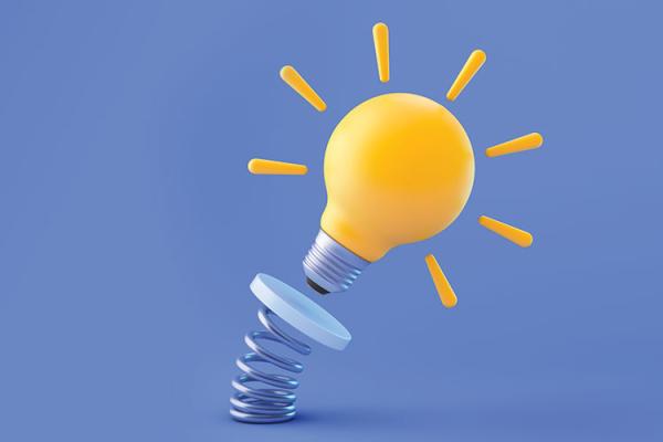 light bulb on a spring