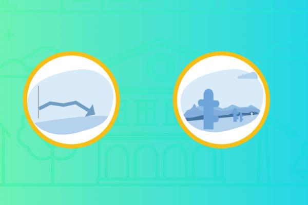 Four energy-related icons over a green-blue gradient background