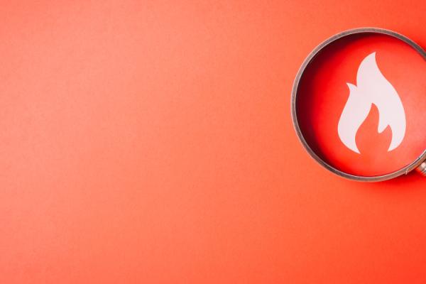flame under magnifying glass