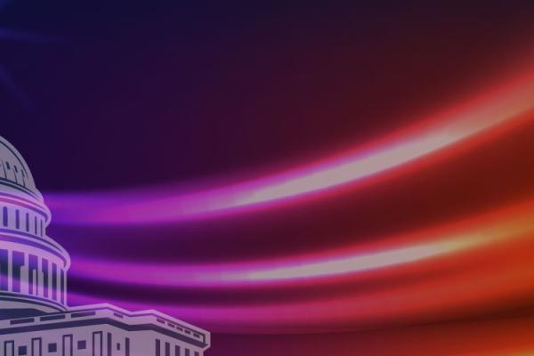 Capitol building on colorful background