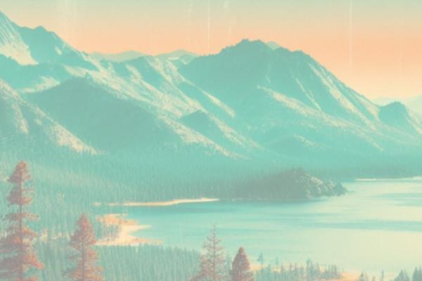 Green mountain and a lake