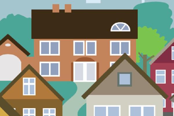 Graphic of houses in a community