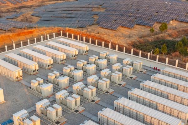 Energy storage trailers paired with a solar field