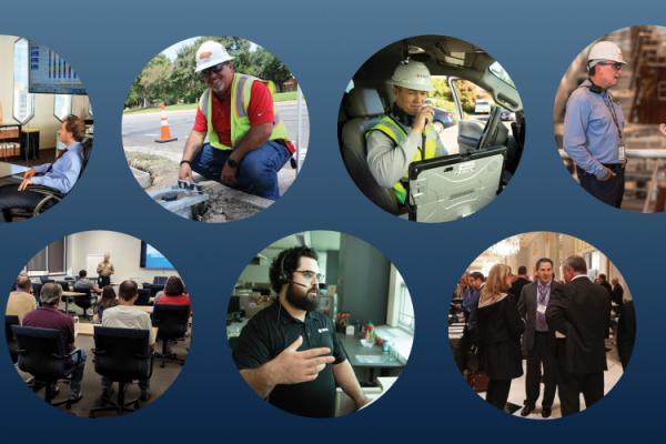 Series of images showing different utility operations areas