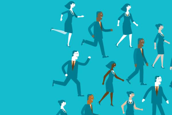 People following a leader