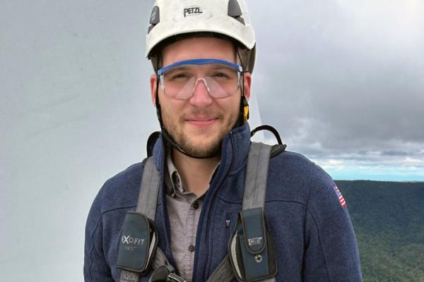 Dylan Lewellyn visiting the Berkshire Wind site.
