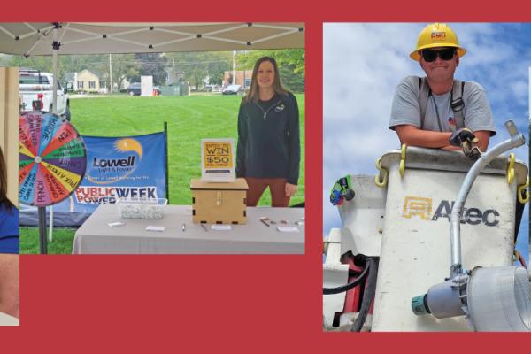 Rolla Municipal Utilities with the Customer Satisfaction award, a communityt event in Lowell Michigan, replacing a streetlight in Rolla, and lineworker repairs in Groton Massachusetts