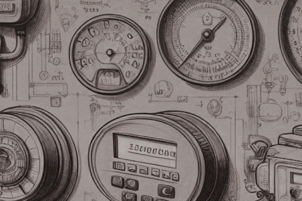 sketches of various electric meters