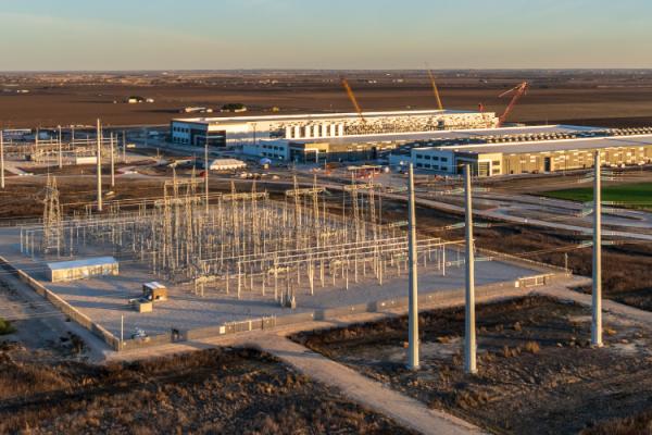 Aerial view of data center in Centralia, Washington