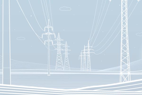 Newly installed power lines