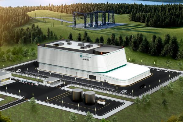 GE Vernova and Hitachi small modular reactor project site design visualization