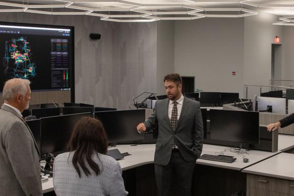 Huntsville Utilities staff giving a tour of its newly opened operations center