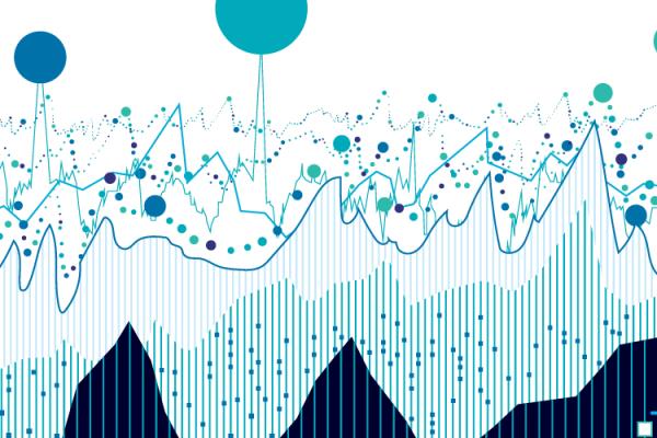 chart of blue lines and dots