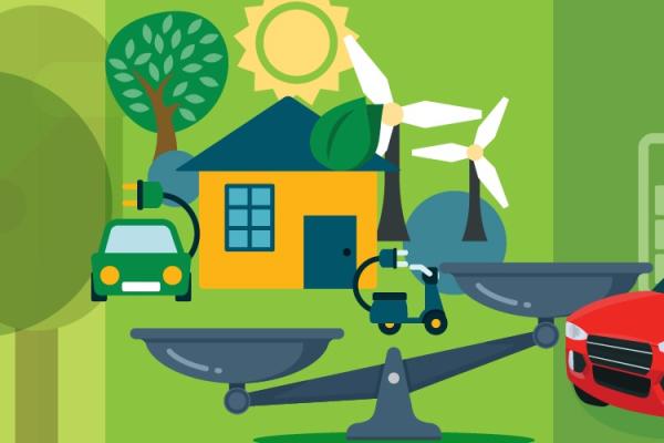 icons representing environment and electrification