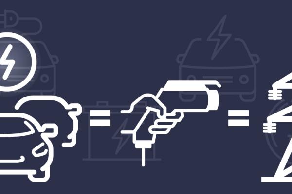icons representing electric vehicles and charging