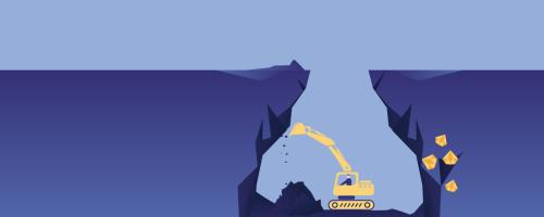excavator digging underground