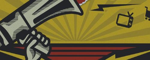 megaphone on yellow background