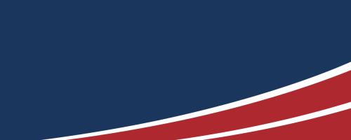 navy blue banner with red swoops