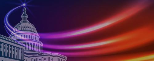 Capitol building on colorful background