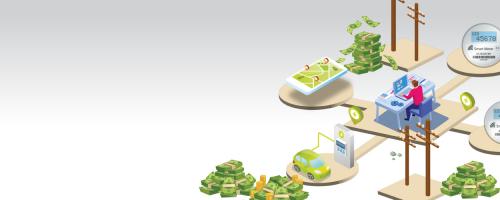 person monitoring smart grid