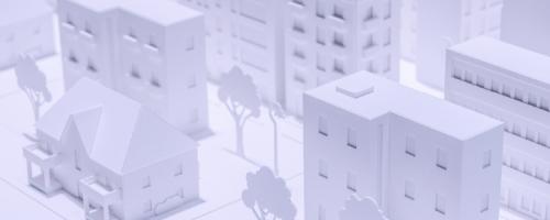 section of a small city made from paper cut out