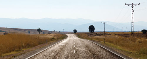 Road with power lines