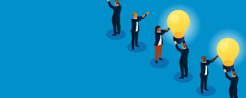 People passing lightbulbs