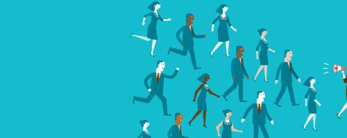 People following a leader