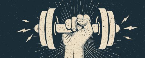 Hand holding a weight