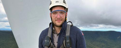 Dylan Lewellyn visiting the Berkshire Wind site.