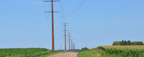 Newly installed Missouri River Energy Services transmission lines