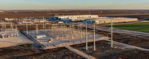 Aerial view of data center in Centralia, Washington