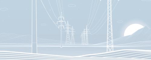 Newly installed power lines